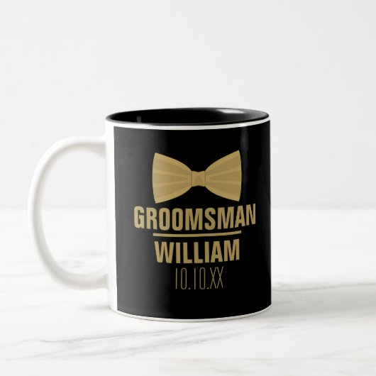Custom Best Man Groomsman Weddenschap Tweekleurige Koffiemok (Links)