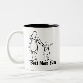 Custom Best Mom Ever Two-Tone Mug, 15 oz Tweekleurige Koffiemok