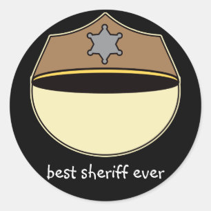 Custom Best Sheriff Ever Ronde Sticker