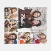 Custom "Besties" Photo Collage Fleece Deken (Voorkant (Horizontaal))