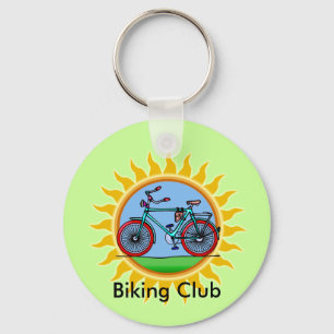 Custom Bicycling Club Logo Draag Sleutelhanger