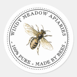 Custom bijenhouder product label gemaakt door bije