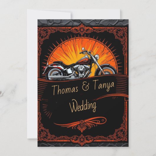 Custom Biker Wedding Invitation (Devant)