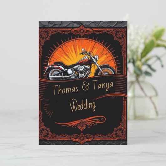 Custom Biker Wedding Invitation (Debout devant)