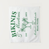 Custom Bikinis and Martinis Bachelorette Party Wandkleed (Voorkant)
