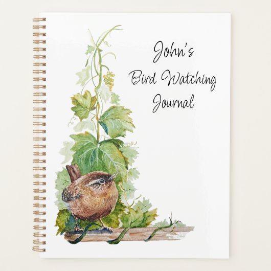 Custom Bird Watching Journal for Birders Wren Bird (Devant)