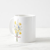 Custom Birth Flower Daffodil Personalized Mug (Devant gauche)
