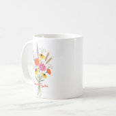 Custom Birth Flower Daisy Personalized Mug Koffiemok (Voorkant links)