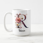 Custom Birth Flower Mug, Wildflower Monogram Mug (Gauche)