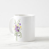 Custom Birth Flower Violet Personalized Mug (Devant gauche)
