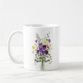 Custom Birth Flower Violet Personalized Mug (Gauche)