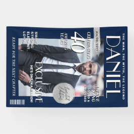 Custom Birthday Banner, Magazine Cover for Men Spandoek