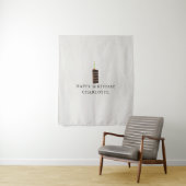 Custom Birthday Cake Name Flag Fabric Banner Wandkleed (In situ)