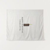 Custom Birthday Cake Name Flag Fabric Banner Wandkleed (Voorkant (horizontaal))