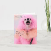 Custom Birthday Card, Pink Toy Poodle, Mozzarella Feestdagen Kaart (Voorkant)