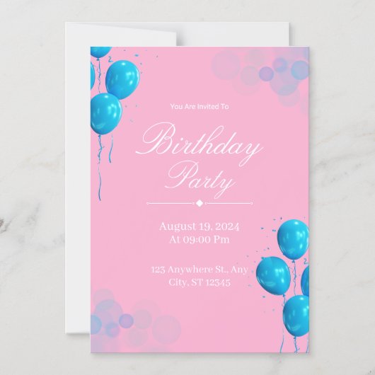 Custom Birthday Invitation Card (Recto)