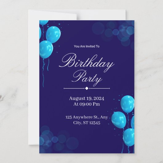 Custom Birthday Invitation Card Magnetische Uitnodiging (Voorkant)