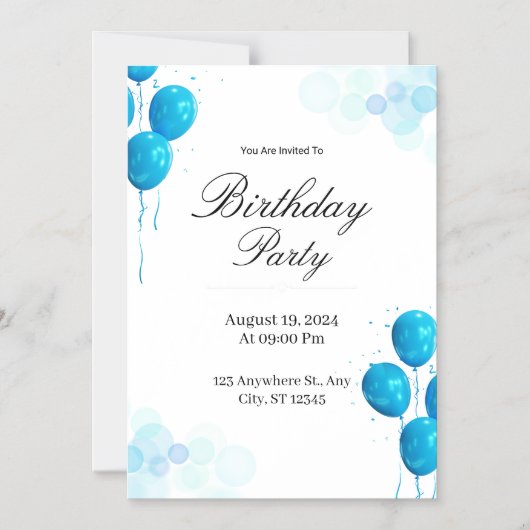 Custom Birthday Invitation Card Magnetische Uitnodiging (Voorkant)