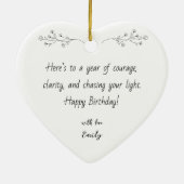 Custom Birthday Ornament with Photo & Message (Achterkant)