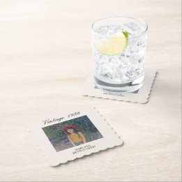 Custom Birthday Party Decor Vintage Baby Photo Kartonnen Onderzetters