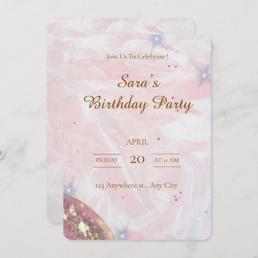 Custom Birthday Party Invitation (Devant / Derrière)