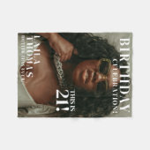 Custom Birthday Party Magazine Cover Cheers Fleece Deken (Voorkant (Horizontaal))