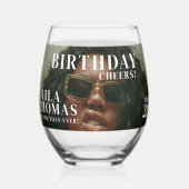 Custom Birthday Party Magazine Hoesje Cheers Wijnglas Zonder Voet (Voorkant)