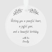 Custom Birthday Photo Keepsake Ornament (dos)