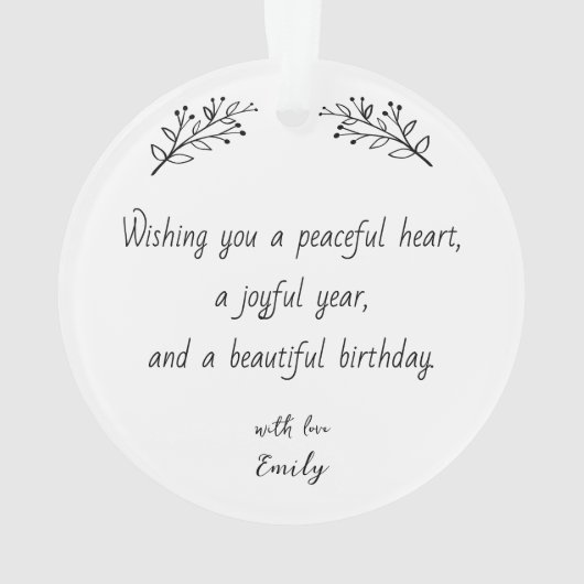 Custom Birthday Photo Keepsake Ornament (achterkant)