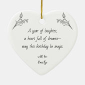 Custom Birthday Photo Ornaments – Keepsakes Keramisch Ornament (Achterkant)