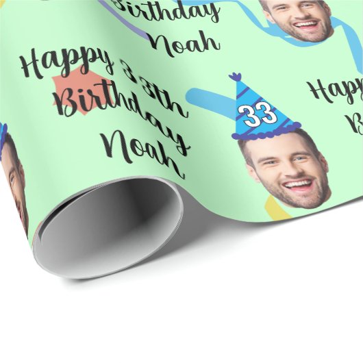 Custom Birthday Wrapping Paper Cadeaupapier (Rol Hoek)