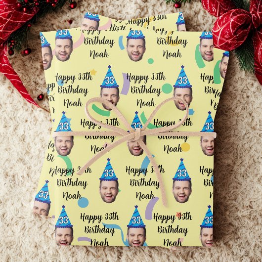 Custom Birthday Wrapping Paper, Happy Birthday Inpakpapier Vel