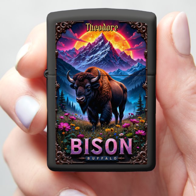 Custom Bison Buffalo Pink Text (In Hand)