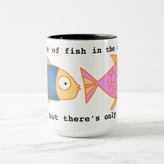 Custom Black 15 oz Ringer Fishy ZAZZ_IT Mok (Midden)