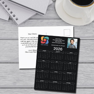 Custom Black 2026 Bedrijfskalender Zakelijke Logo Briefkaart