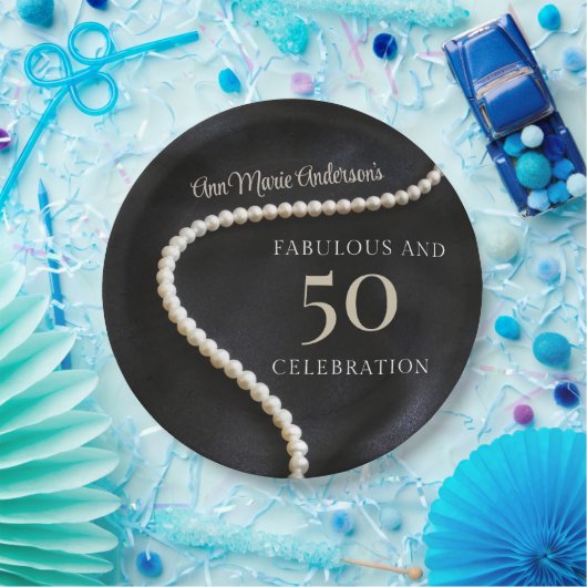 Custom Black 50 and Fabulous Papieren Bordje (Feest)