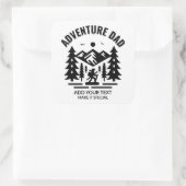 Custom Black and White Adventure Dad Add Your Text Vierkante Sticker (Tas)