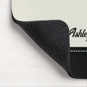 Custom black beige personalized preppy stylish muismat (Hoek)