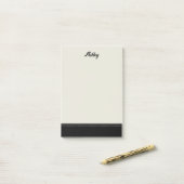 Custom black beige personalized preppy stylish post-it® notes (Op bureau)