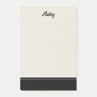 Custom black beige personalized preppy stylish post-it® notes