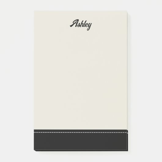 Custom black beige personalized preppy stylish post-it® notes (Voorkant)