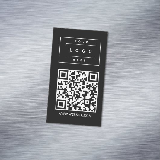 Custom Black Business Logo and Website Magnet Card (In Situ)