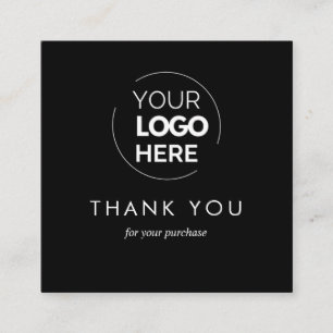 Custom Black Business Logo QR Code Dank u Kortingskaartje