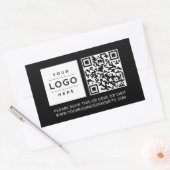 Custom Black Business Logo QR Code Rechthoekige Sticker (Envelop)