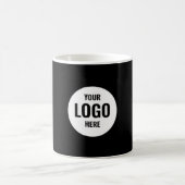 Custom Black business logo rechthoekige koffie mok (Center)
