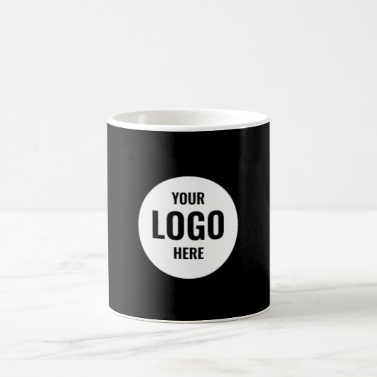 Custom Black business logo rechthoekige koffie mok (Center)