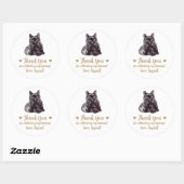 Custom Black Cat Wedding Favoriet Stickers (Vel)