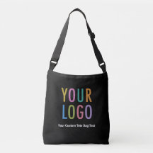 Custom Black Crossbody Canvas tas met Business Log