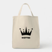 Custom Black Crown Shopping Tekst Kruidenier Canva Tote Bag (Achterkant)