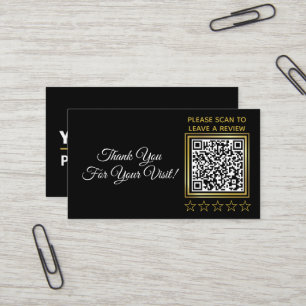 Custom Black Gold QR Company Logo Google Review Visitekaartje